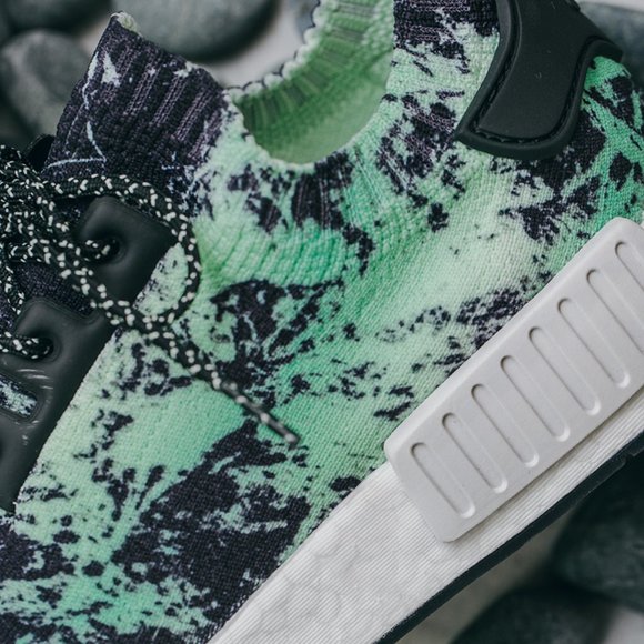 Adidas NMD R1 PK Mens Sneakers Green Marble Black - Picture 3 of 15